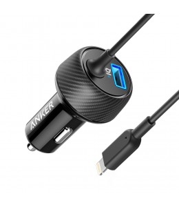 شاحن سيارة انكر مخرجين مع وصلة ايفون لون اسود